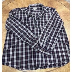 Carhartt Force Shirt Mens 2XL  Relaxed Fit Long Sleeve Navy Red Plaid Button Up